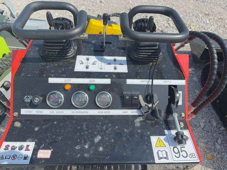 Unused MMS MS380R Stand On Mini Skidsteer, 7” Rubber Tracks , 43” Material Bucket,