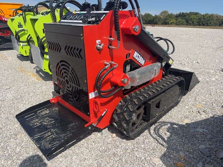 Unused MMS MS380R Stand On Mini Skidsteer, 7” Rubber Tracks , 43” Material Bucket,