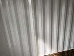 MMS 12’ container, measures 12’ long x 7’-3 1/2” wide x 8’-3” tall, swinging rear doors, Side walk door, sliding window, keyed lock on walk door, wood floor, container # CTTN 0121958, Window Does Not Lock, Small Paint Scrapes