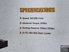 Unused Mini Skid Steer Stump Grinder, Model GY-SZYMJ