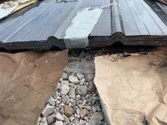 50+- Sheets Unused MMS 4 Rib Barn Tin, 12’ Long, Dark Grey, Ribbed,