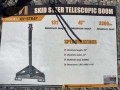 Unused GIYI Skid Steer Telescopic Boom, Max Length 131”, Max Load 3300lbs, Model GY-STB47