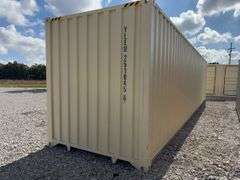 40’MMS 4 Side Doors and 1 Back Door Container, 40' long x 8' wide,
1 ea. Back Doors measures 102" tall X 92" wide,
4 ea. Side Doors  measures  98" tall X 92" wide,
inside dimension 89” wide,
Tie down anchors on inside of container,
Minor floor scratches on inside, minor wall scratches and dents, 
All doors have weatherstripping, 
1 time use,
Has vents on side walls, 
Container # YLEU 251045 4