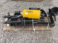 Unused MMS Miva Skid Steer Post Hole Digger, 8”, 12” and 16” Bits, Hole Depth 36”, Hex Shaft,