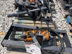 Unused Wuxi Wolverine Skid Steer Attach Auger Drive & Bit, Model # AGB-13-1218R, Hex Shaft, 38” working Depth, Standard Flow Hydraulics, 12” & 18” Bits