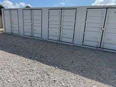 40’ AGT 4 Side Doors and 1 Back Door Container, 40' long x 8' wide,
1 ea. Back Doors measures 102" tall X 92" wide,
4 ea. Side Doors  measures  98" tall X 92" wide,
inside dimension 89” wide,
Tie down anchors on inside of container,
Minor floor scratches on inside, minor wall scratches and dents, 
All doors have weatherstripping, 
1 time use,
Has vents on side walls, 
Container # CFGU 404380 8