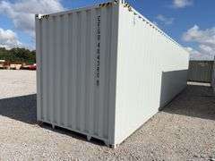 40’ AGT 4 Side Doors and 1 Back Door Container, 40' long x 8' wide,
1 ea. Back Doors measures 102" tall X 92" wide,
4 ea. Side Doors  measures  98" tall X 92" wide,
inside dimension 89” wide,
Tie down anchors on inside of container,
Minor floor scratches on inside, minor wall scratches and dents, 
All doors have weatherstripping, 
1 time use,
Has vents on side walls, 
Container # CFGU 404380 8