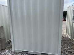 MMS 12’ container, measures 12’ long x 7’-3 1/2” wide x 8’-3” tall, swinging rear doors, Side walk door, sliding window, keyed lock on walk door, wood floor, container # CTTN 0121958, Window Does Not Lock, Small Paint Scrapes