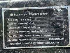 Unused Mini Skid Steer Stump Grinder, Model GY-SZYMJ