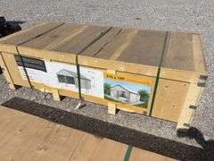 Unused Hanbase 21’ wide x19’ Long, Steel Carport, Color: Cream, (2) 100” wide X 88.6” high, (1) 34.6” wide x 78” tall walk door, Anchors included,