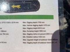 Unused MMS Miva VA15J Mini Excavator, 420cc Gas Engine, Pilot Controls, Manual Thumb, Extra Hydraulics on Boom, 3 Teeth, 15.5” Bucket, 13.5HP,