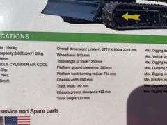 Unused MMS Miva VA15J Mini Excavator, 420cc Gas Engine, Pilot Controls, Manual Thumb, Extra Hydraulics on Boom, 3 Teeth, 15.5” Bucket, 13.5HP,