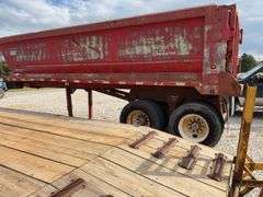 Ravens 24’ Long Frameless Steel Dump Trailer, 1999, Spring Ride Suspension, Model SPST-24, Good 22.5 Tires, Barn Door Tailgate, Air Operated Tailgate Locks, Title in Hand,