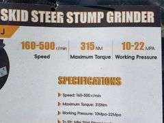 Unused Mini Skid Steer Stump Grinder, Model GY-SZYMJ