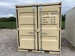 MMS 10’-3’’ container, measures 10’-1” long x 7’-3 1/2” wide x 8’-3” tall, swinging rear doors, Side walk door, sliding window, keyed lock on walk door, wood floor, container # CTTN 0000470, Damage to Window, Paint Scratch on Inside Back Wall
