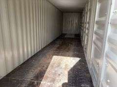 40’MMS 4 Side Doors and 1 Back Door Container, 40' long x 8' wide,
1 ea. Back Doors measures 102" tall X 92" wide,
4 ea. Side Doors  measures  98" tall X 92" wide,
inside dimension 89” wide,
Tie down anchors on inside of container,
Minor floor scratches on inside, minor wall scratches and dents, 
All doors have weatherstripping, 
1 time use,
Has vents on side walls, 
Container # YLEU 251045 4