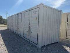 40’ Hanbase 4 Side Doors and 1 Back Door Container, 40' long x 8' wide,1 ea. Back Doors measures 102" tall X 92" wide,4 ea. Side Doors measures 98" tall X 92" wide,inside dimension 89” wide,Tie down anchors on inside of container,Minor floor scratches on inside, minor wall scratches and dents, All doors have weatherstripping, 1 time use,Has vents on side walls, Container # LYPU 020788 8