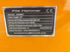 Unused MMS GIYI Skid Steer Pile Hammer, 47” Length, 3” Rod Diameter, Model # GY-AD680,