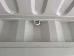 MMS 10’-3’’ container, measures 10’-1” long x 7’-3 1/2” wide x 8’-3” tall, swinging rear doors, Side walk door, sliding window, keyed lock on walk door, wood floor, container CTTN 0002089, Small Paint Scratches, Window Damage