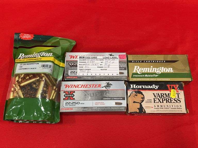 22-250 Ammo and Unprimed Cases