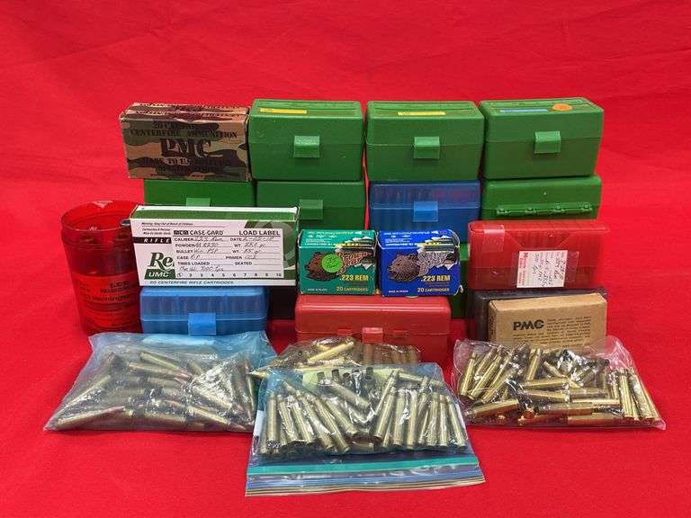 955 Rds+- Reloaded 223 Rem Ammo, Brass, Primed Cases And Lee Reloading Dies