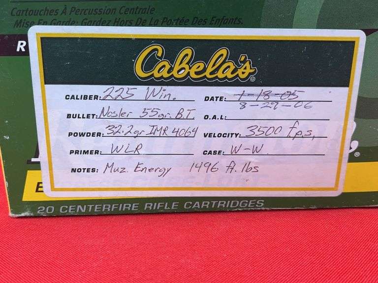 (76+-) 225 Winchester Reloads