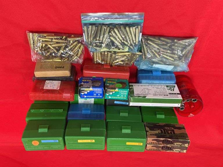 955 Rds+- Reloaded 223 Rem Ammo, Brass, Primed Cases And Lee Reloading Dies