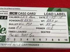 955 Rds+- Reloaded 223 Rem Ammo, Brass, Primed Cases And Lee Reloading Dies