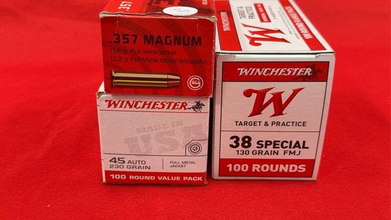 45 Auto, 38 Special, .357 Magnum Ammo