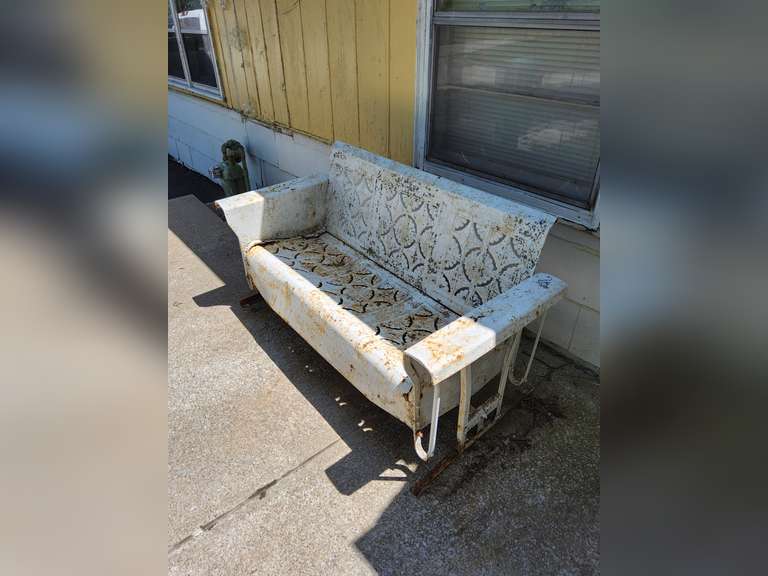 Vintage metal patio glider approx 65" wide