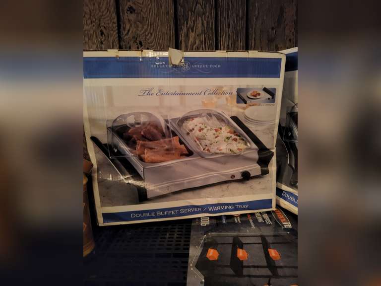 Pair of double buffet server warming trays