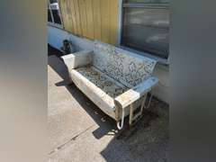 Vintage metal patio glider approx 65" wide
