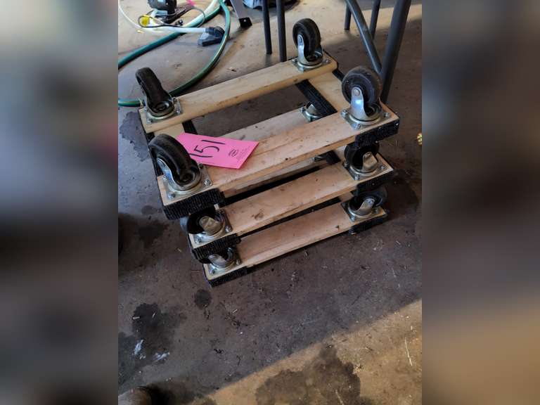 3 - 4wheel dollies approx 12" x 18"