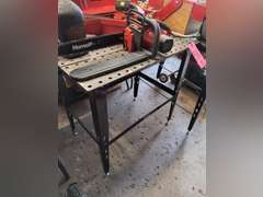 Clutch metal top work table approx 36" x 24" x 35"