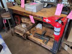 Wood work bench approx 52"x 33" x 35"