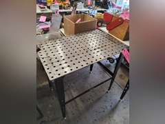 Clutch metal top work table approx 36" x 24" x 35"