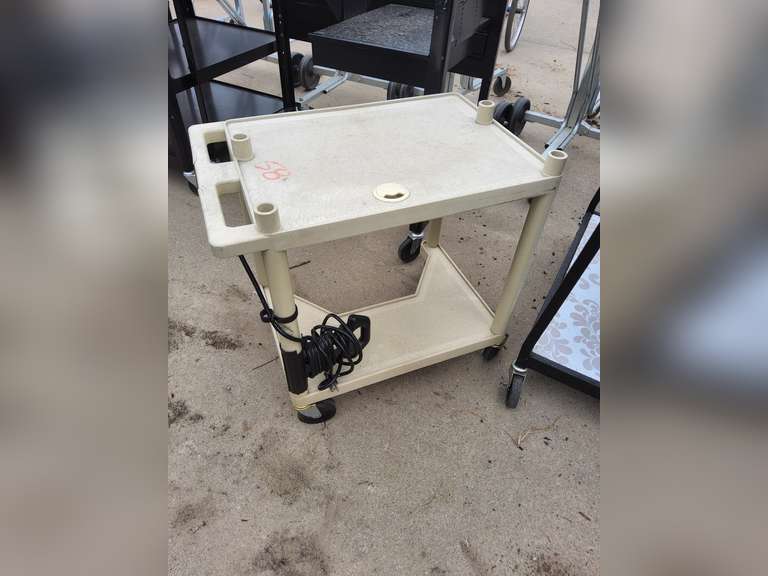 Plastic cart with outlets