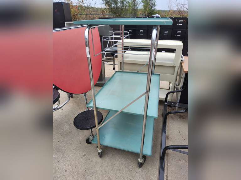 3 tier metal cart (green shelves)