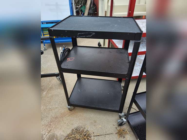 Metal AV cart with power cord