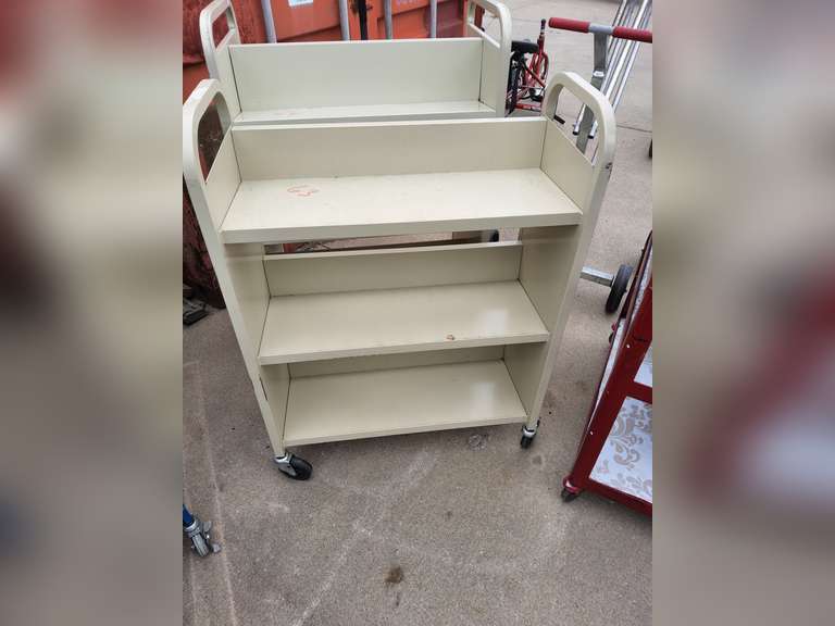 Metal book cart (cream)