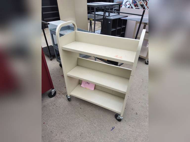 Metal book cart (cream)