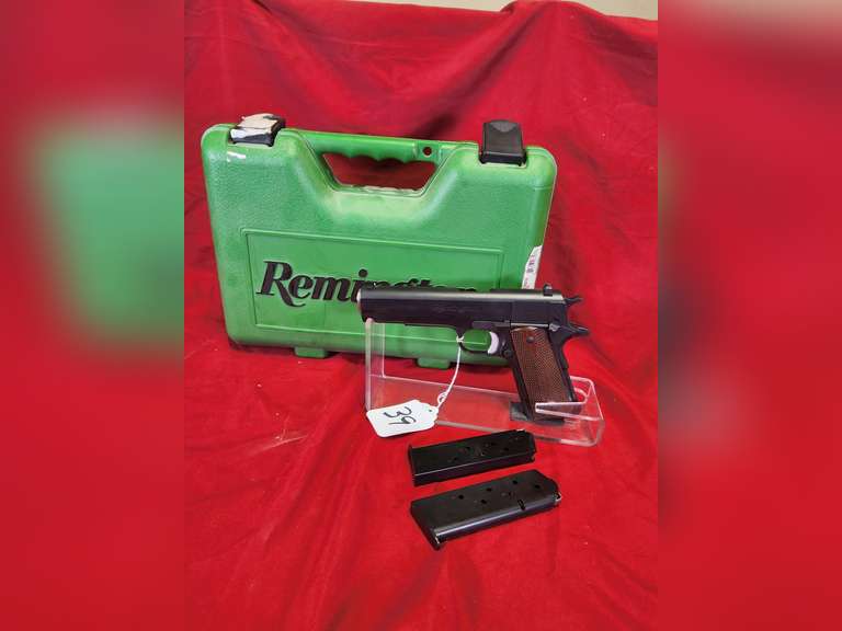 Remington Mod: 1911 R1, 45 ACP pistol, Ser#: RHN65624A, 5" brl, 2 mags, box, book, 98% (believe to be new)