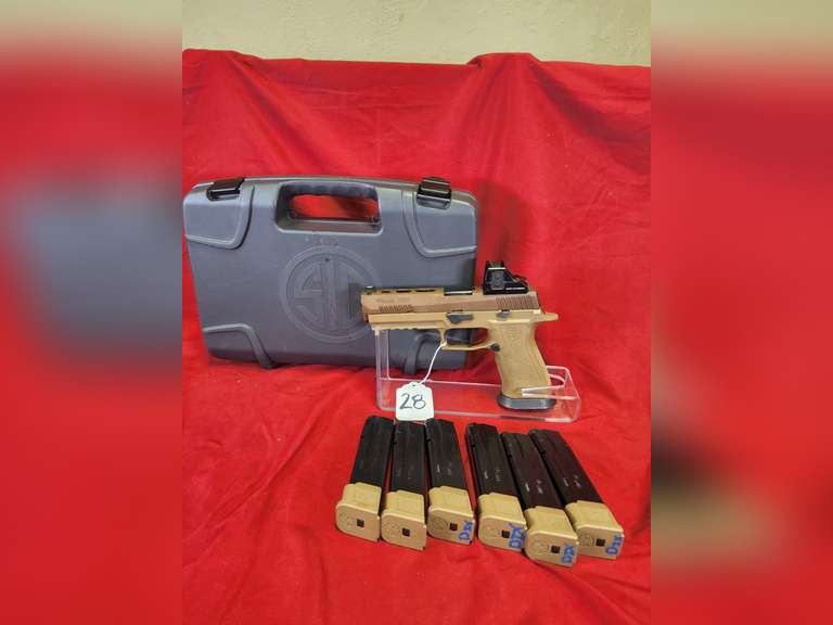Sig Sauer Mod: P320X5, 9mm pistol, Ser#: 58H053546, 5" brl, Holosun red dot, 6 mags, box, book, 98%
