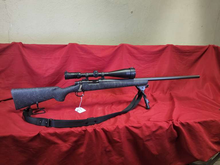 Remington Mod: 700, 308 win bolt rifle, Ser#: C6873731, 26" target brl, sling, syn stock, folding adj bipod, Bushnell Elite 3000 3-9x42 scope, 98%