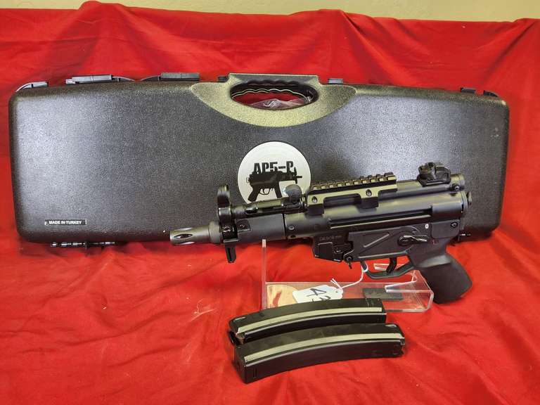 Century Arms Mod: AP5, 9mm pistol, Ser#: T0624-22CD04029, 8.5" brl, 2 mags, sling, hard case, shipping box, 98% (believe to be new)