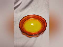 Vintage L.E. Smith Moon & Stars Amberina Red covered cheese dish & covered butter dish