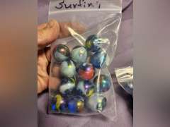 2 bags of small marbles & 1 bag of large marbles