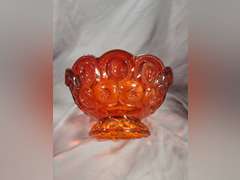 2 Vintage L.E. Smith Moon & Stars Amberina Red bowls