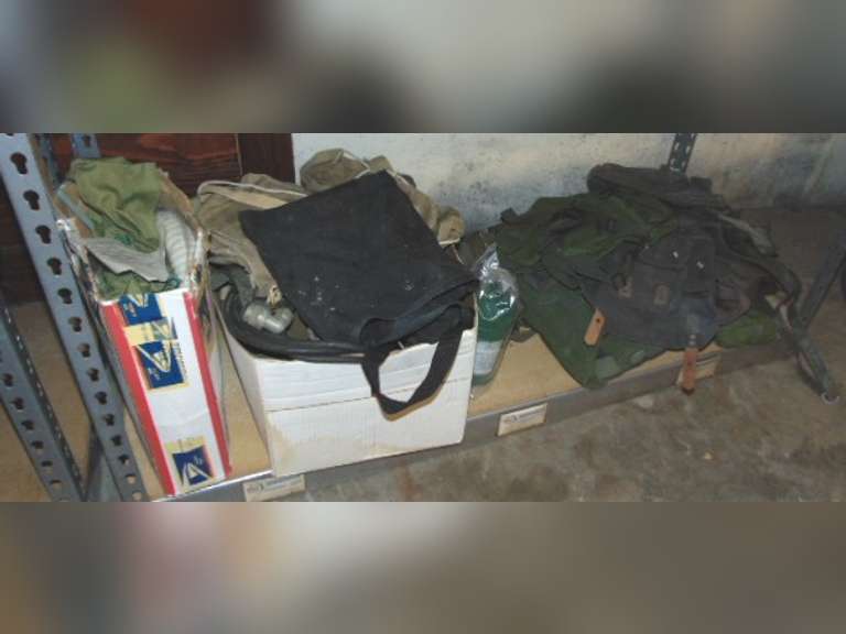 Group misc: gas mask parts, bags, & other SEE PICS