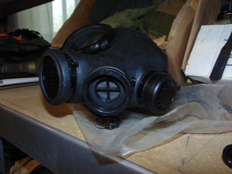 Gas mask, military socks & other